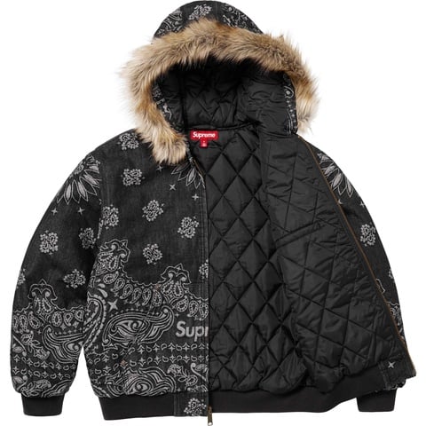 Bandana Jacquard Denim Hooded Work Jacket - Supreme
