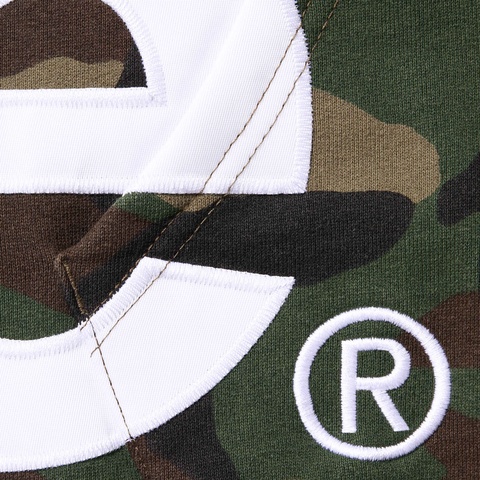 Supreme Big Logo Zip Up Hooded Sweatshirt - Woodland Camo
