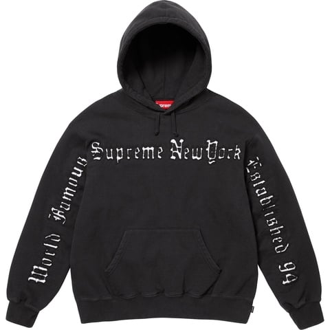 Supreme Contrast Cutout Hooded Sweatshirt - Black