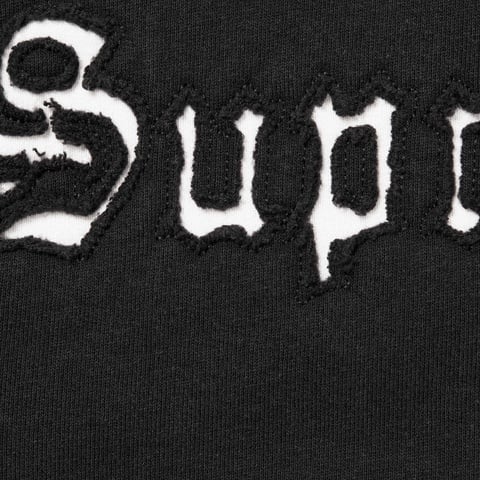 Supreme Contrast Cutout Hooded Sweatshirt - Black