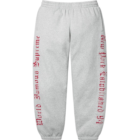 Supreme Contrast Cutout Sweatpant - Heather Grey
