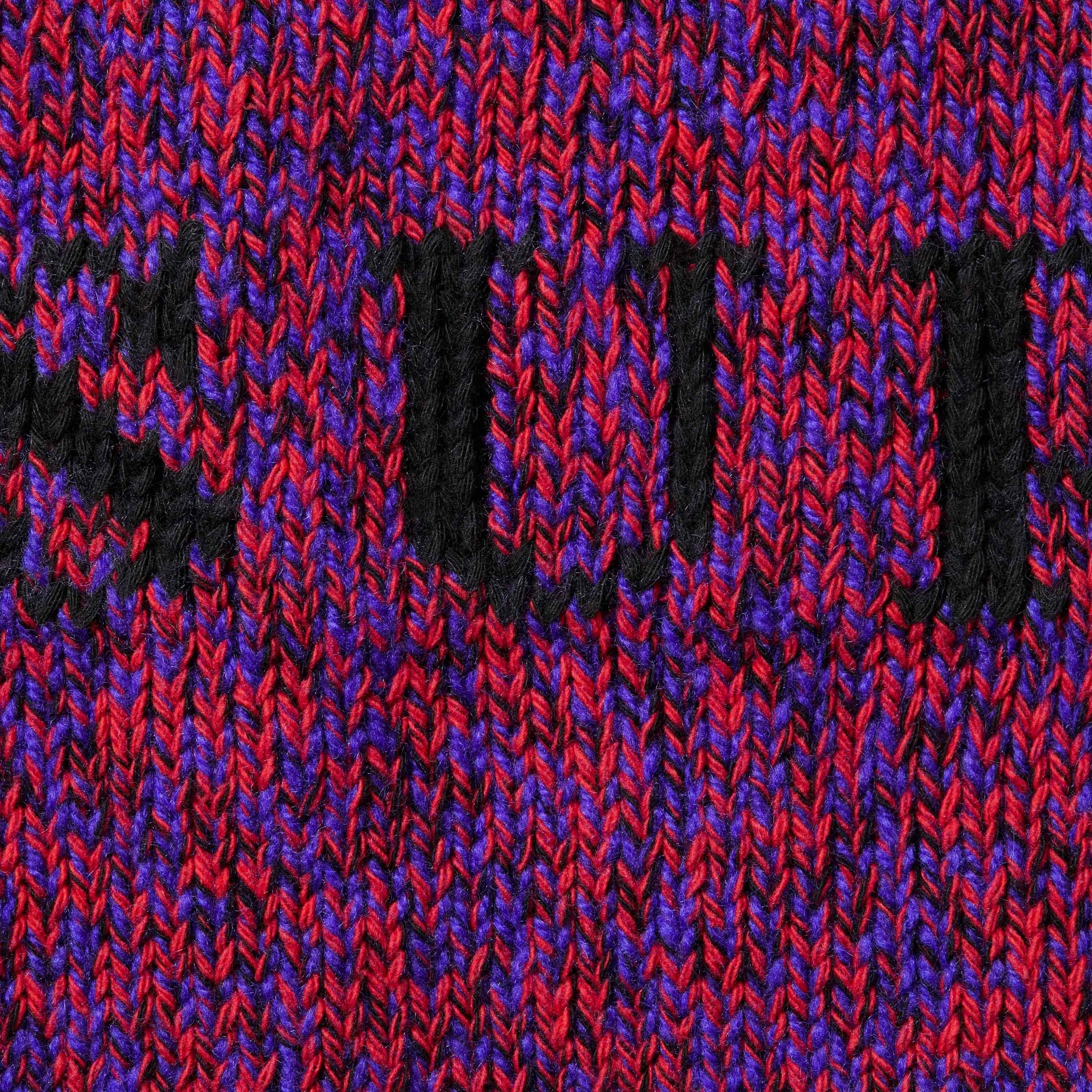 Supreme Contrast Logo Sweater (SS25) - Red Mélange - $158