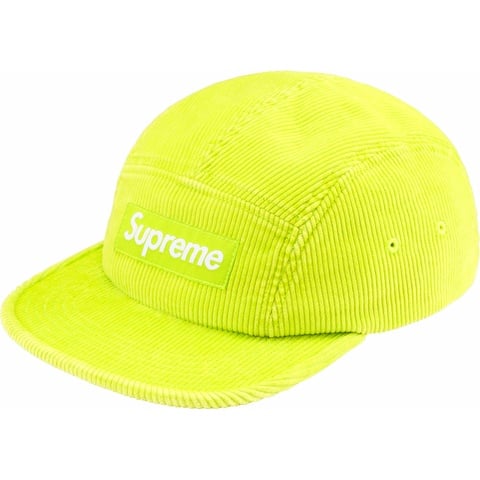 Supreme Corduroy Camp Cap - Neon Yellow