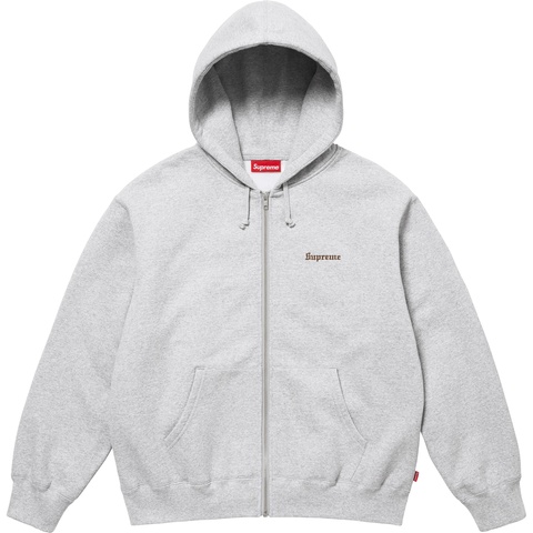 Supreme Crest Zip Up Hooded Sweatshirt - Heather Grey