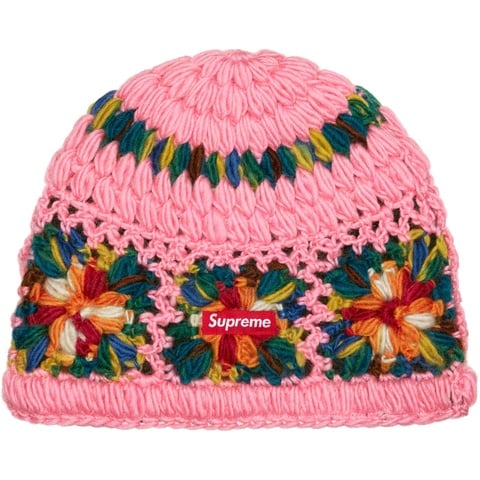 Supreme Crochet Beanie - Pink