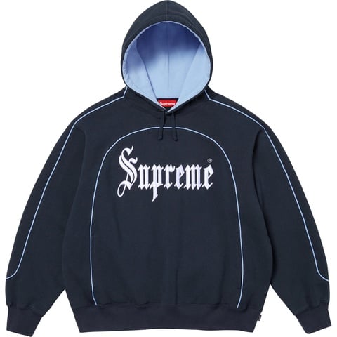 Supreme Curve Piping Hooded Sweatshirt - Navy