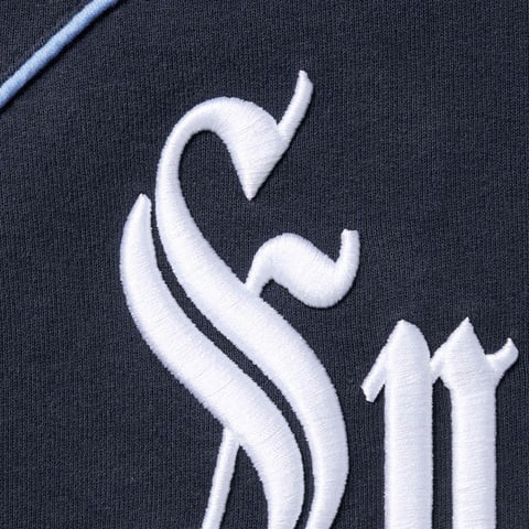 Supreme Curve Piping Hooded Sweatshirt - Navy