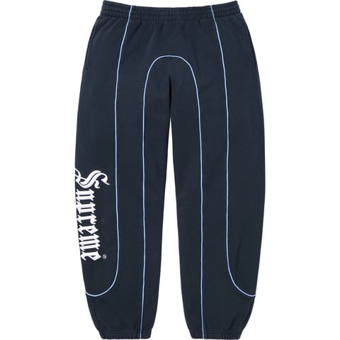 Supreme Curve Piping Sweatpant - Navy