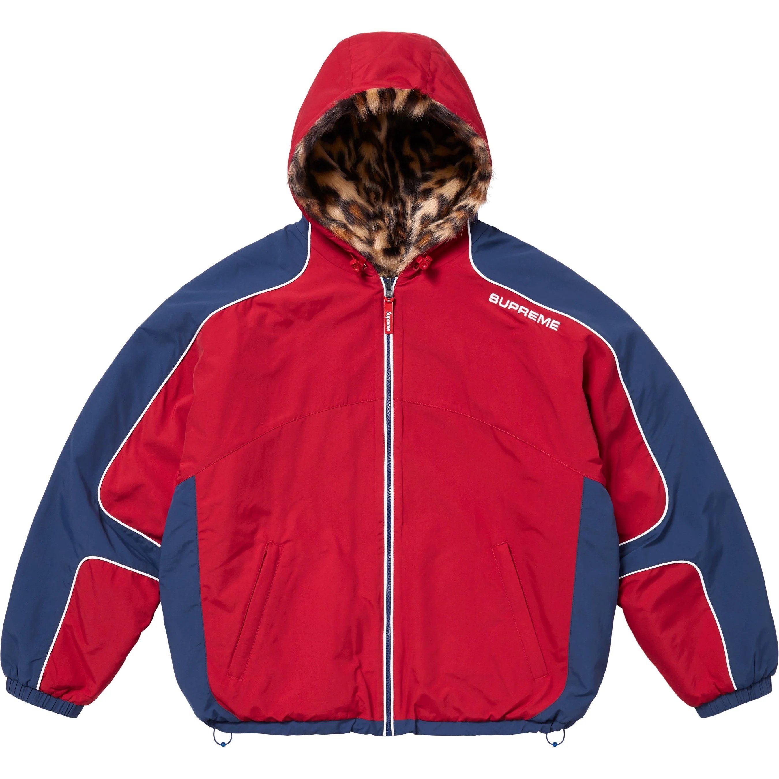 Supreme Faux Fur Reversible Hooded Track Jacket (SS25) - Red - $368
