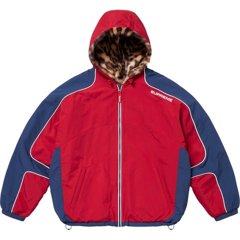 Supreme Faux Fur Reversible Hooded Track Jacket - Red