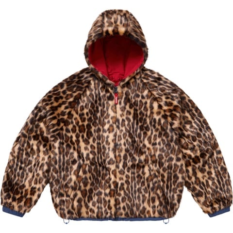 Supreme Faux Fur Reversible Hooded Track Jacket - Red