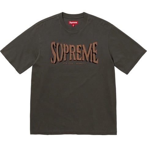 Supreme Flocked Washed S/S Top - Black