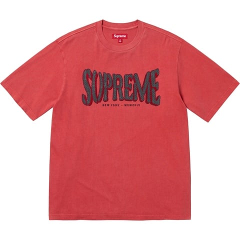 Supreme Flocked Washed S/S Top - Red