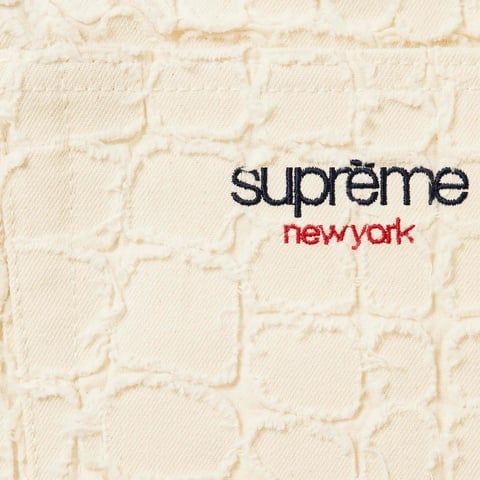 Supreme Frayed Croc Baggy Denim Short - Natural