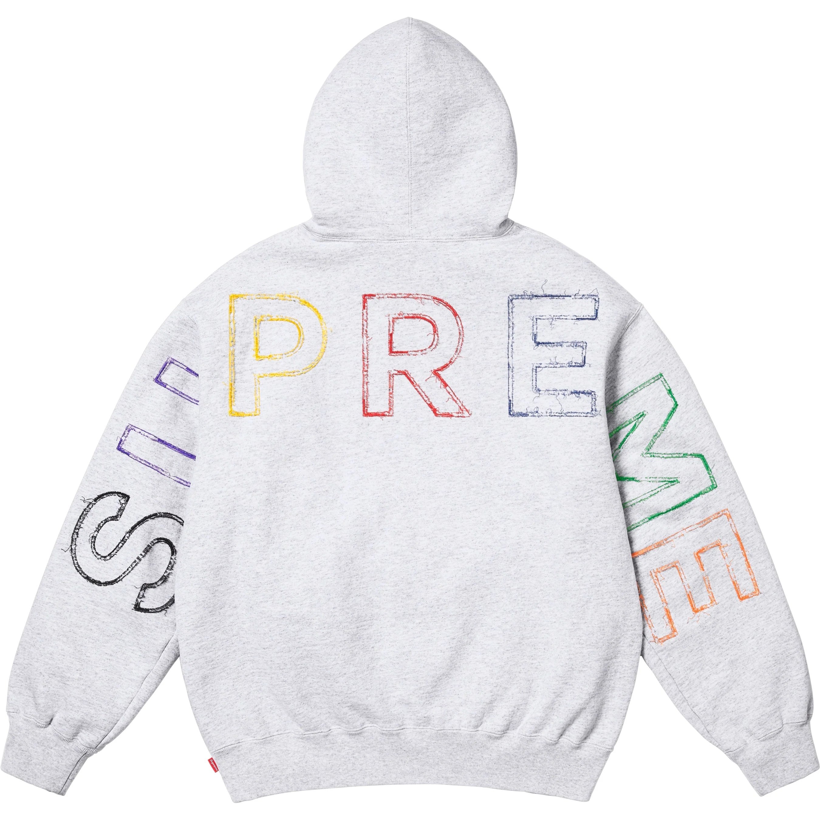 Supreme Frayed Hooded Sweatshirt (SS25) - Ash Grey - $158