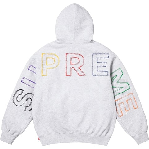 Supreme Frayed Hooded Sweatshirt - Ash Grey