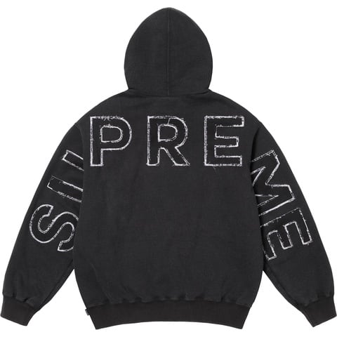 Supreme Frayed Hooded Sweatshirt - Black
