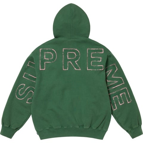 Supreme Frayed Hooded Sweatshirt - Pine