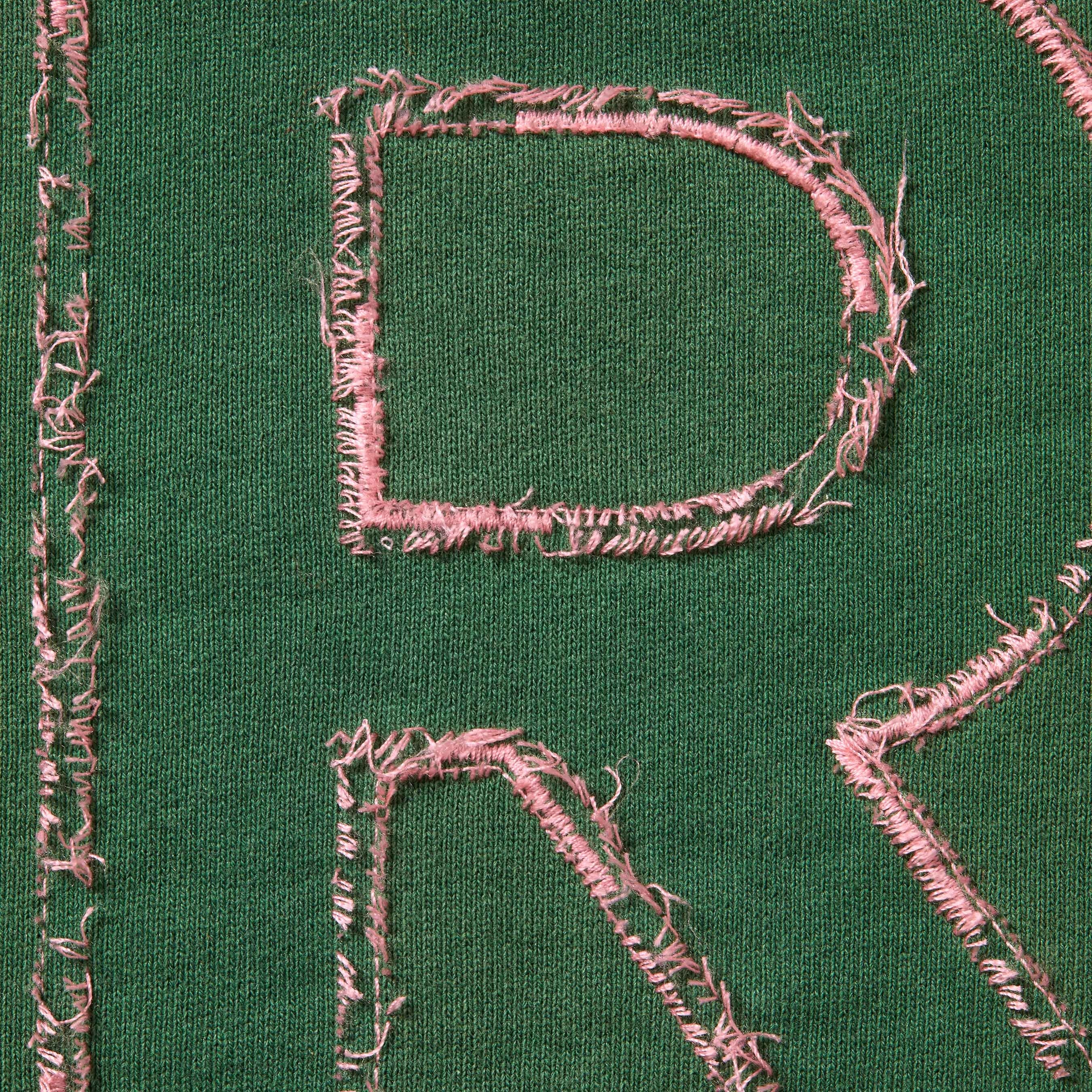 Supreme Frayed Hooded Sweatshirt (SS25) - Pine - $158