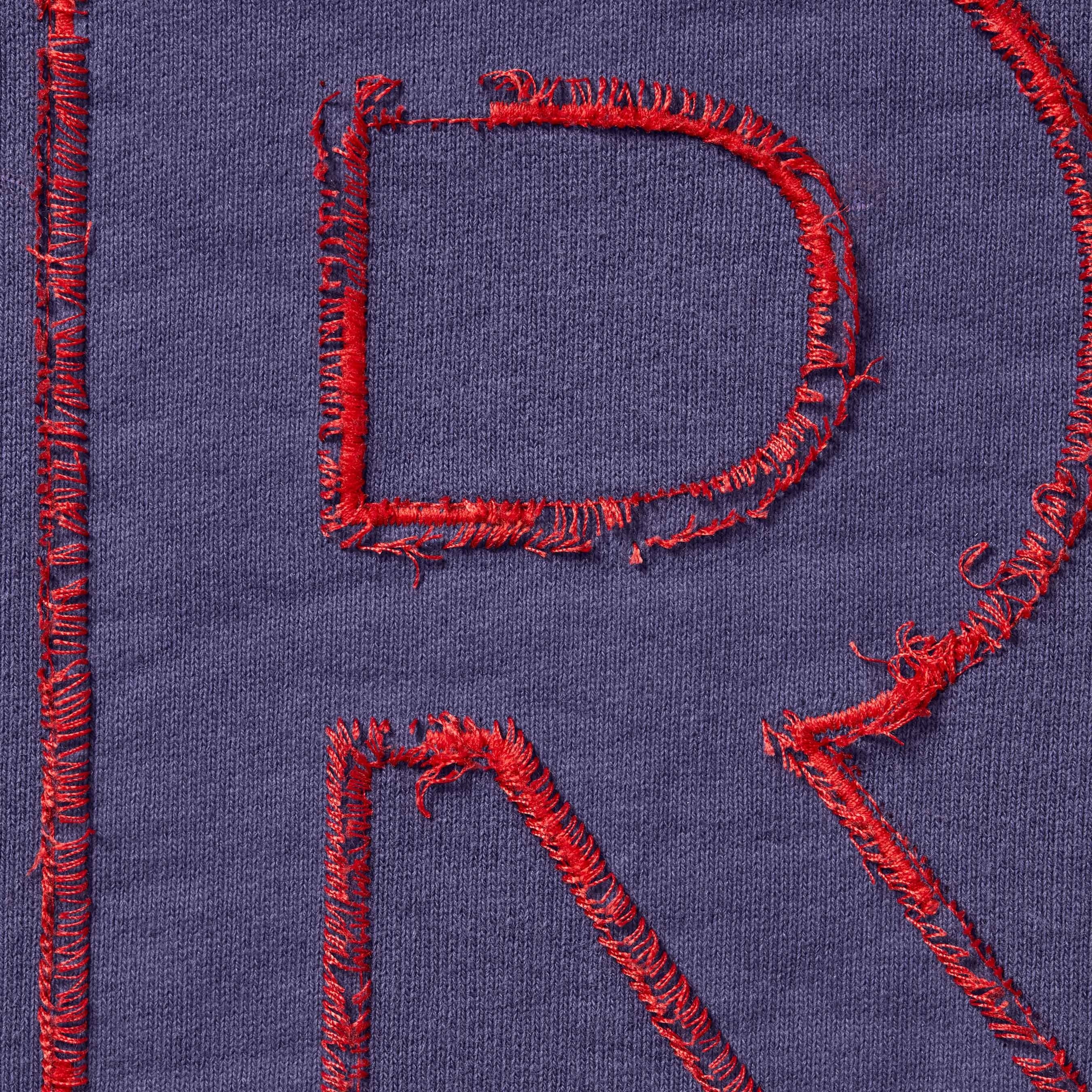 Supreme Frayed Hooded Sweatshirt (SS25) - Washed Navy - $158