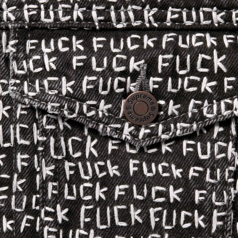 Fuck Stitch Denim Trucker Jacket - Supreme
