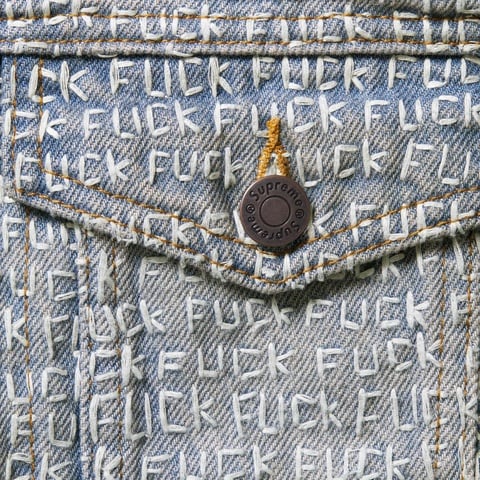 Supreme Fuck Stitch Denim Trucker Jacket - Blue