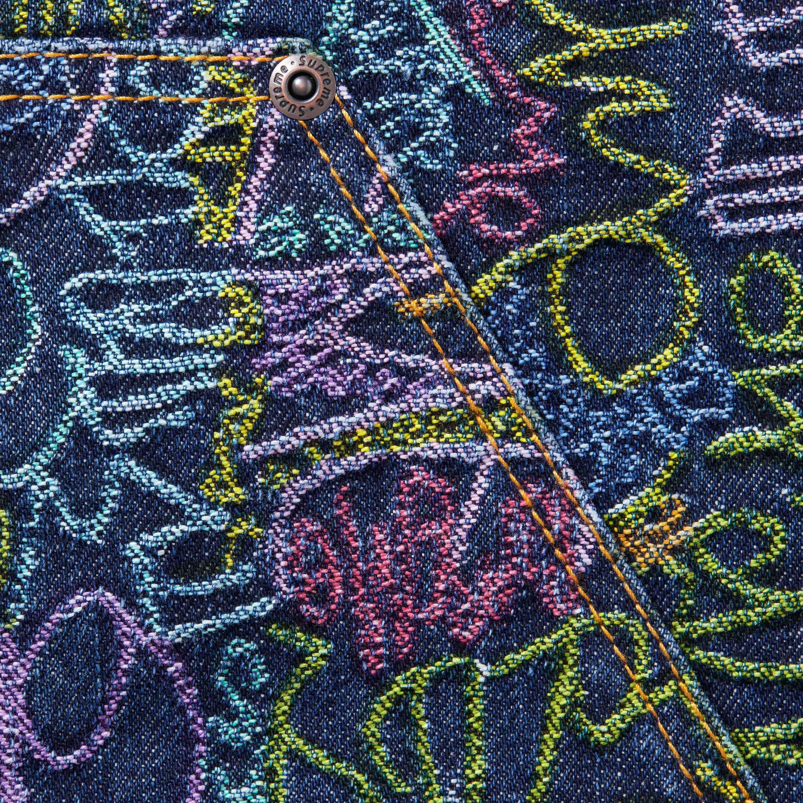 Supreme Handwriting Double Knee Denim Short (SS25) - Indigo - $168