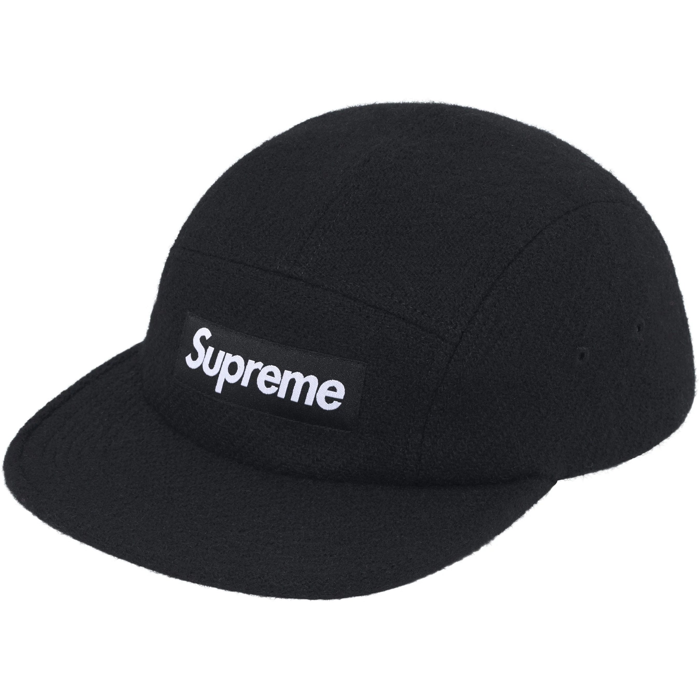 Supreme Harris Tweed Camp Cap (SS25) - Black - $58