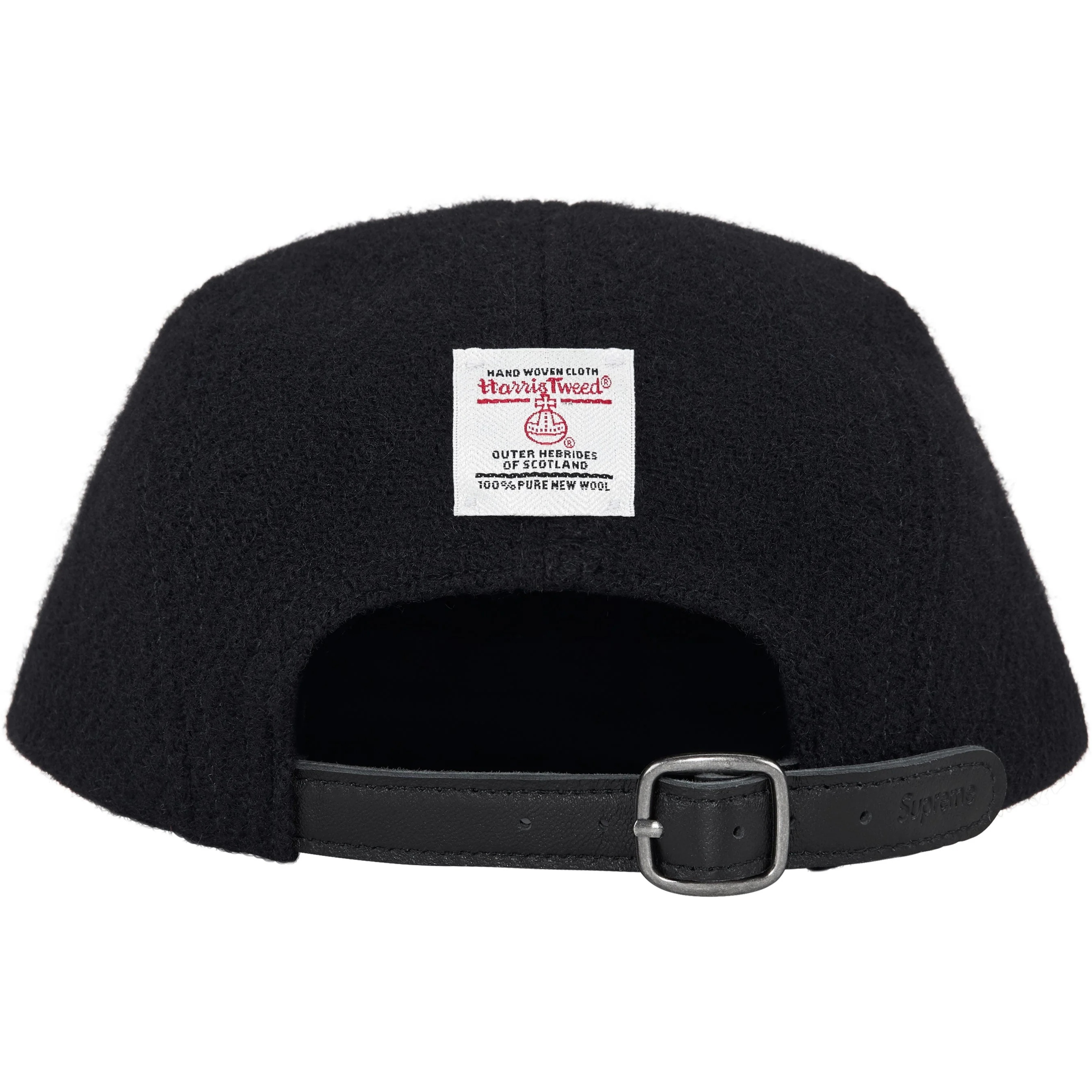 Supreme Harris Tweed Camp Cap (SS25) - Black - $58