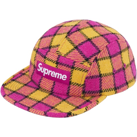 帽子 Supreme Harris Tweed Camp Cap \"Pink Plai Buy Supreme Harris Tweed Camp Cap 'Pink Plaid' - SS25H39 PINK