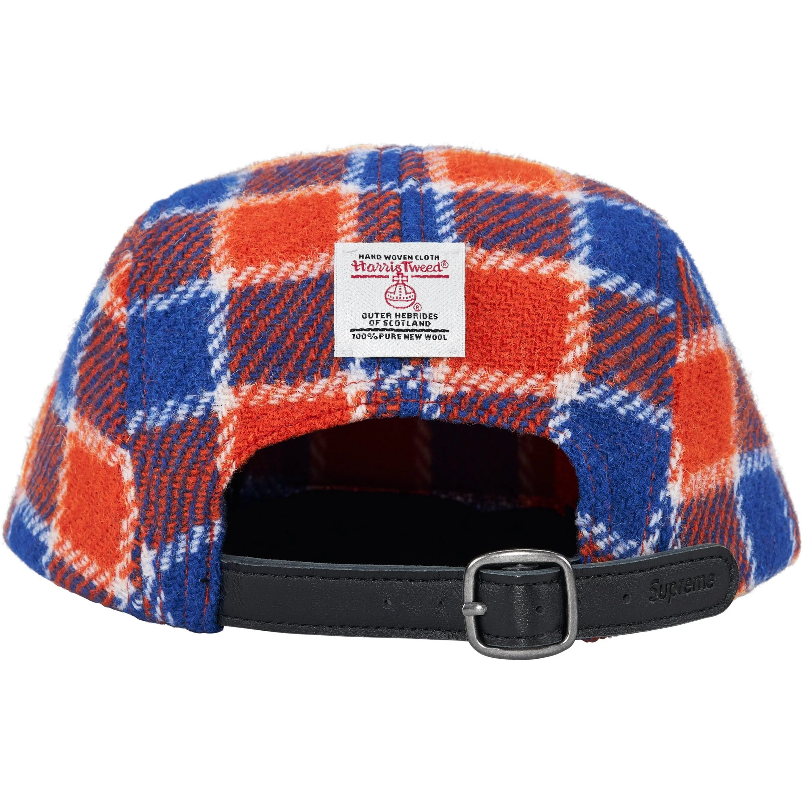 Supreme Harris Tweed Camp Cap (SS25) - Red Plaid - $58