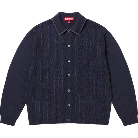【定価以下】supreme herringbone cardigan navy Herringbone Cardigan - spring/summer 2025 - Supreme