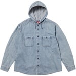Supreme Hooded Denim Shirt (SS25) - Washed Indigo