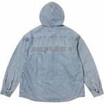 Supreme Hooded Denim Shirt (SS25) - Washed Indigo