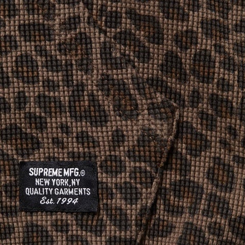 Supreme Hooded Zip Up Thermal - Leopard