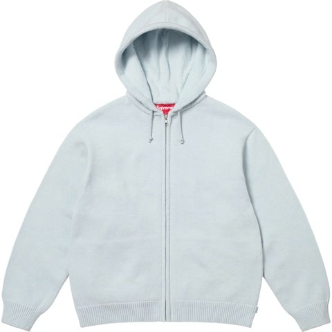 Supreme Last Supper Embroidered Zip Up Hooded Sweater - Light Blue
