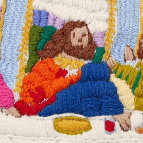 Last Supper Embroidered Zip Up Hooded Sweater - Supreme