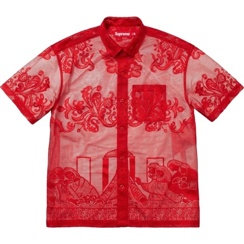 Supreme Last Supper Lace S/S Shirt - Red