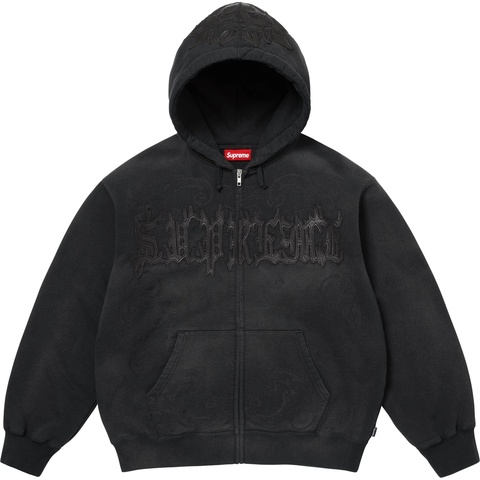 Leather Appliqué Zip Up Hooded Sweatshirt - Supreme