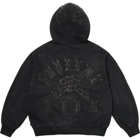 Leather Appliqué Zip Up Hooded Sweatshirt - Supreme