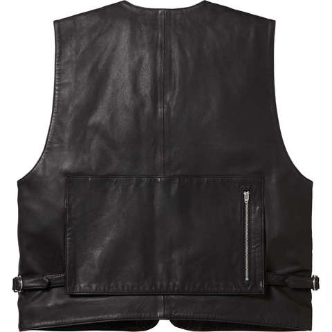 Supreme Leather Cargo Vest - Black