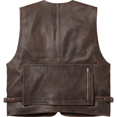 Supreme Leather Cargo Vest - Brown