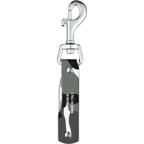 Supreme Leather Clip Knife - Snow Camo