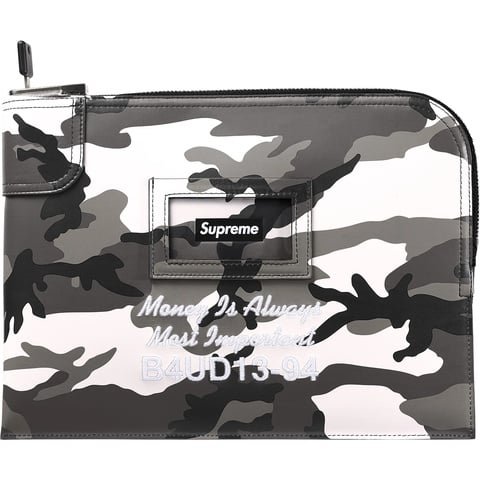 Supreme Leather Money Bag - Snow Camo