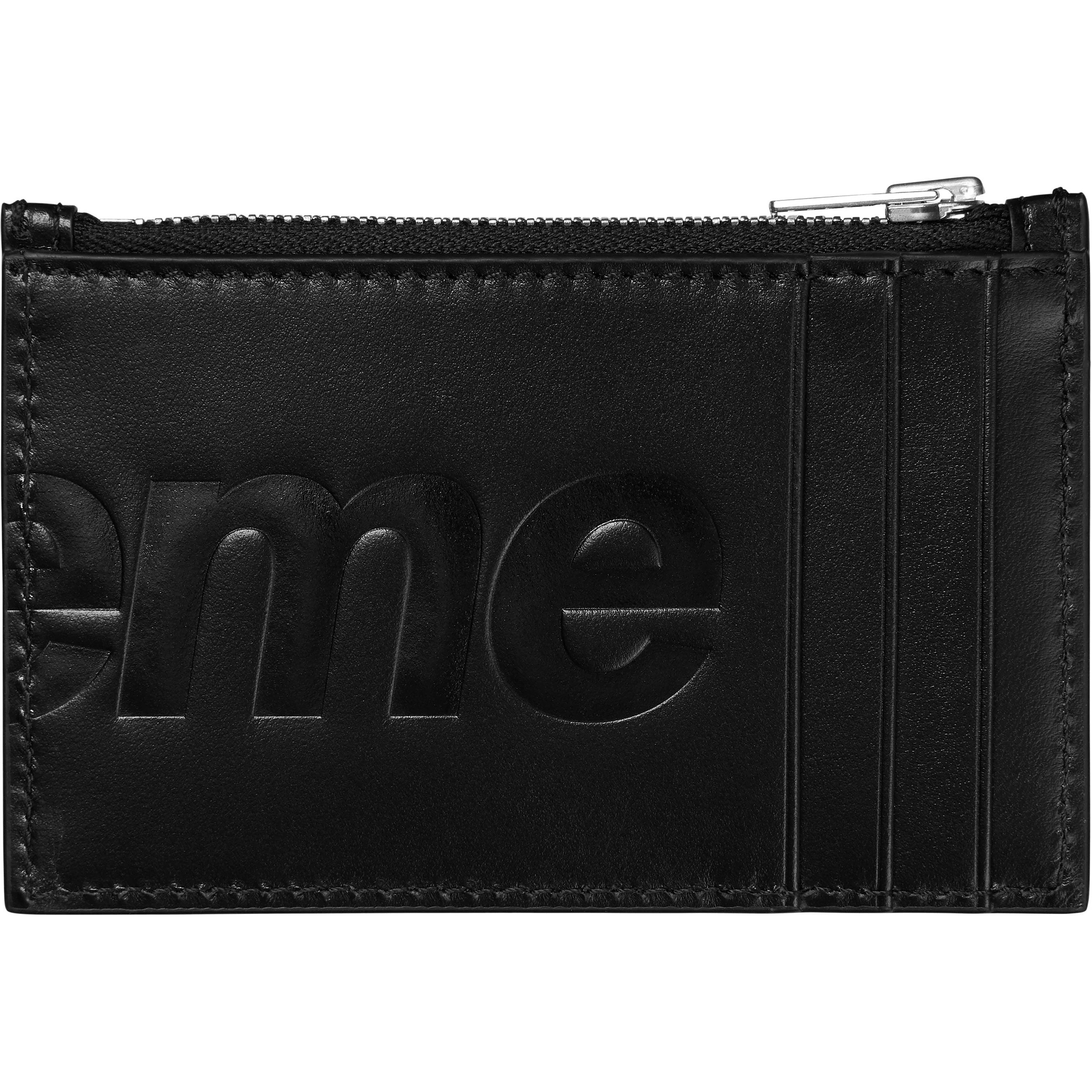 Supreme Leather Zip Card Holder (SS25) - Black - $128