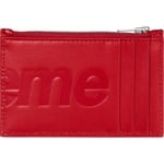 Supreme Leather Zip Card Holder (SS25) - Red
