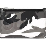 Supreme Leather Zip Card Holder (SS25) - Snow Camo