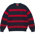 Supreme Loose Gauge Stripe Small Box Sweater (SS25) - Navy