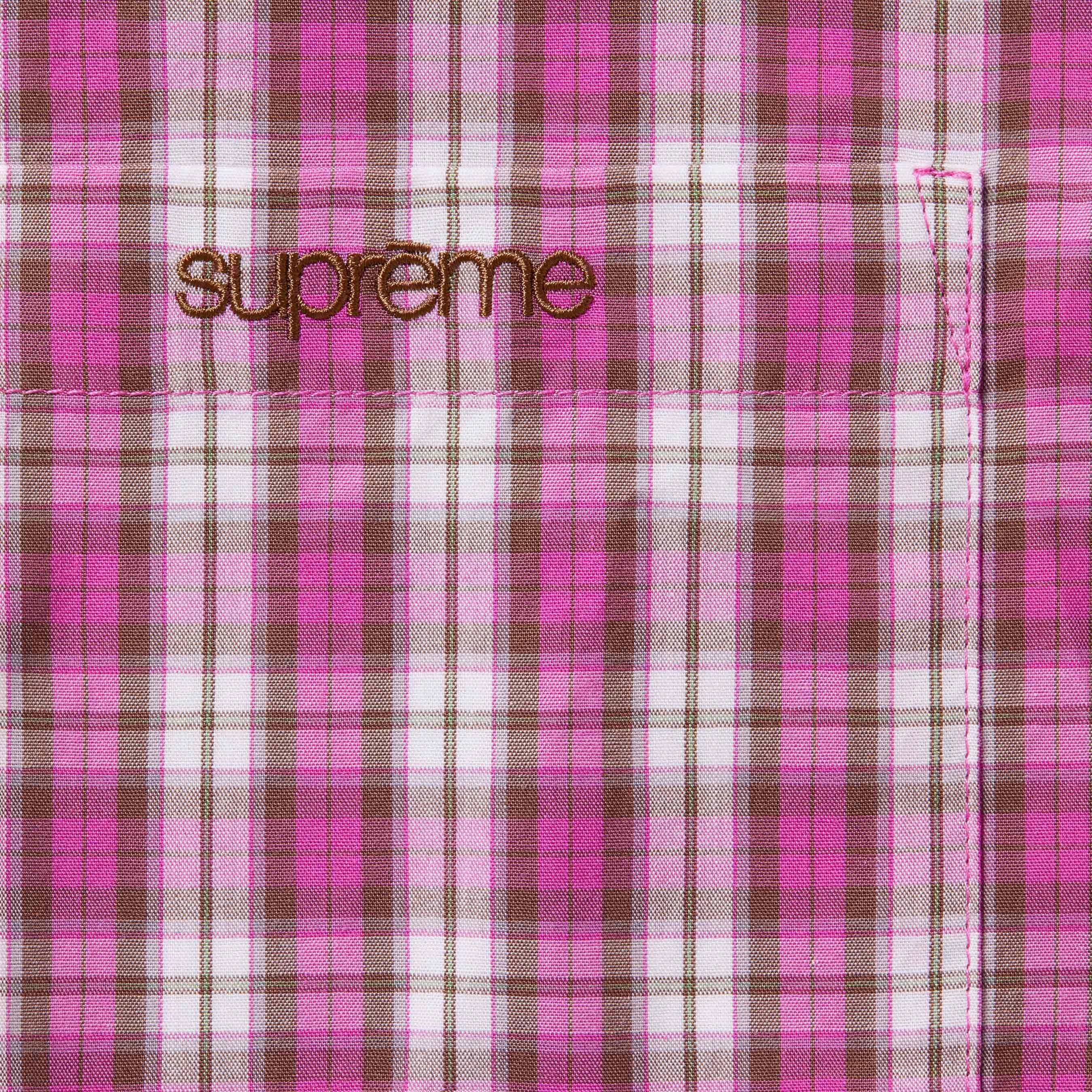 Supreme Mini Plaid S S Shirt (SS25) - Pink - $138