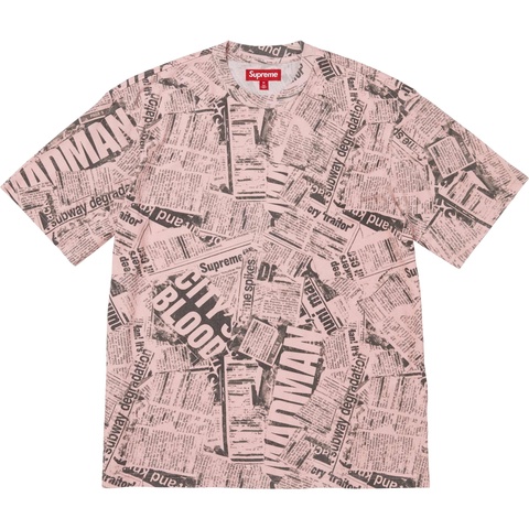 Supreme Newspaper S/S Top - Pink